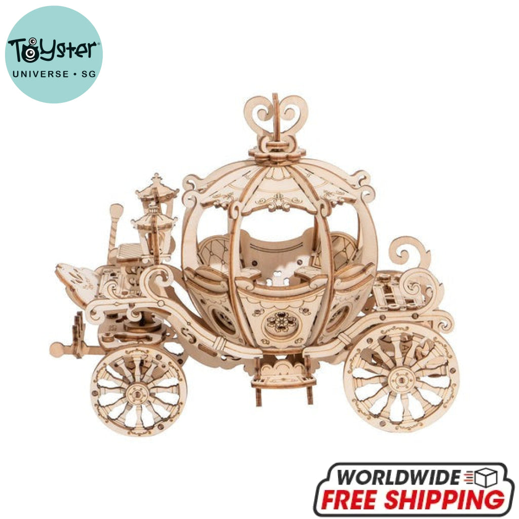 Robotime Rolife Pumpkin Carriage 3D Wooden Puzzle Tg302 Dropship