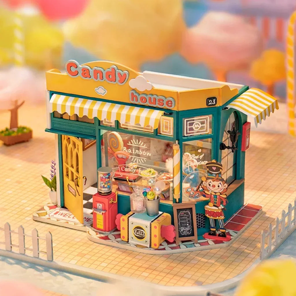 Robotime Rolife Rainbow Candy House Diy Miniature Dg158 Dropship