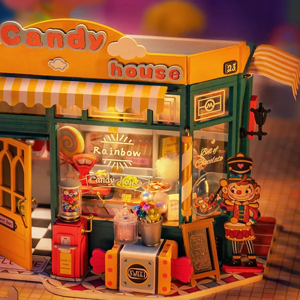 Robotime Rolife Rainbow Candy House Diy Miniature Dg158 Dropship