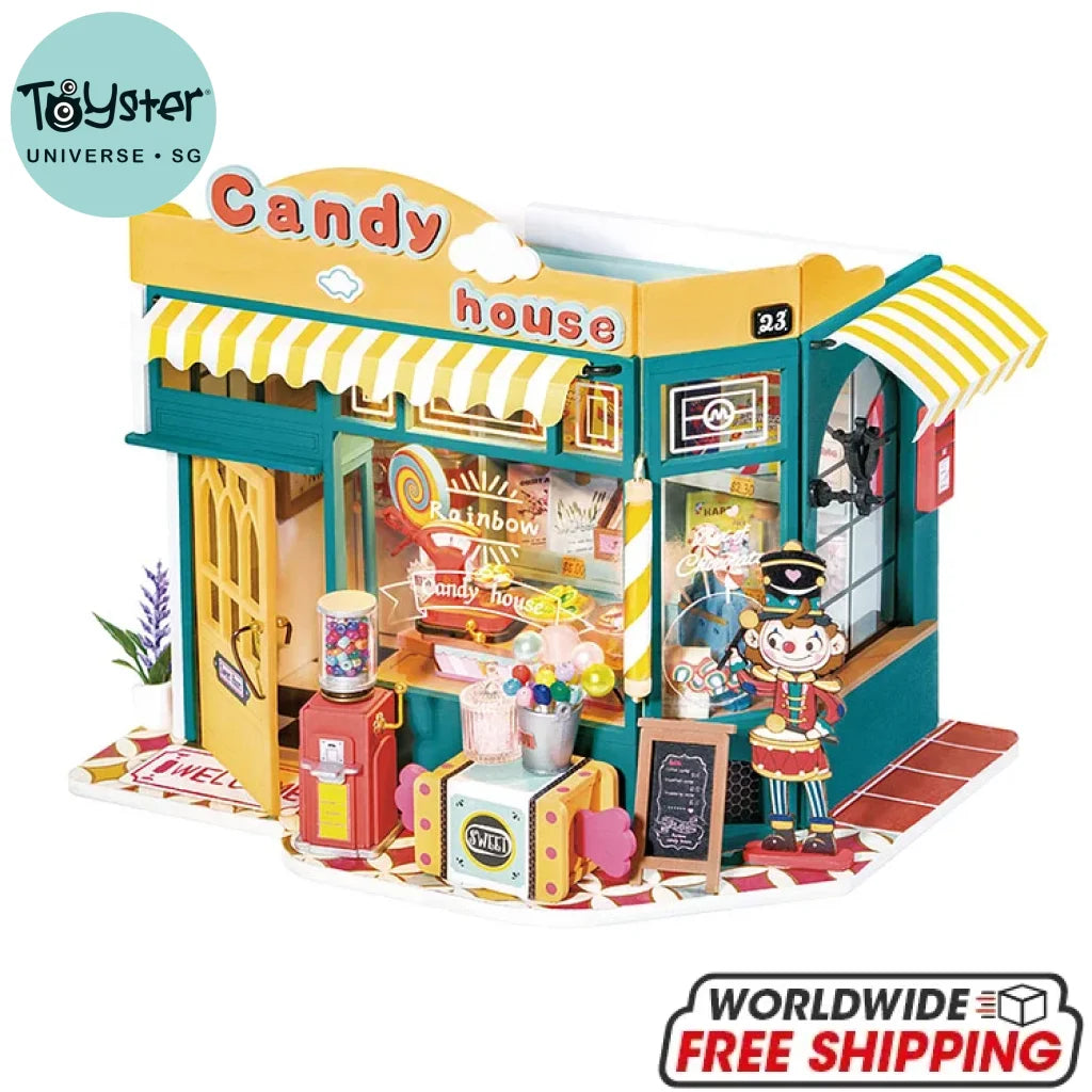 Robotime Rolife Rainbow Candy House Diy Miniature Dg158 Dropship