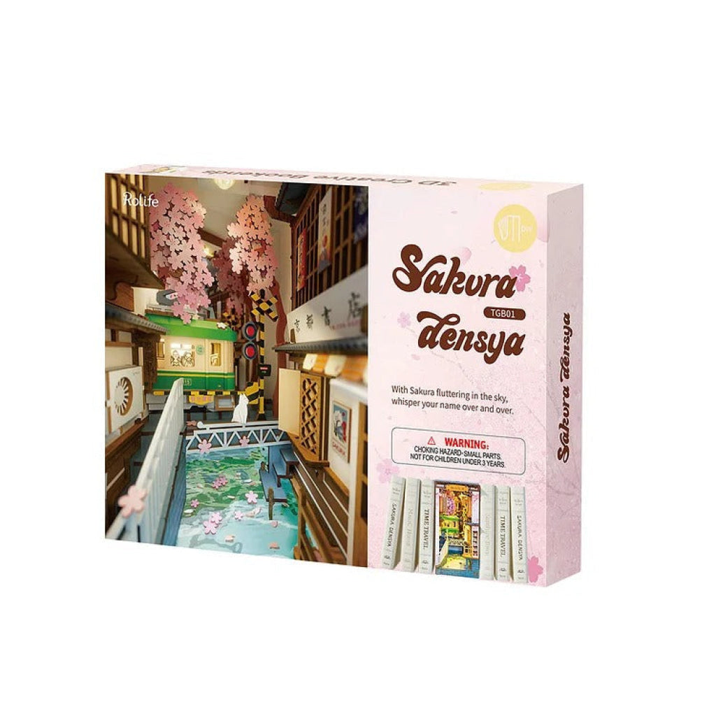Robotime Rolife Sakura Densya Diy Book Nook Shelf Insert Kit Tgb01 Dropship