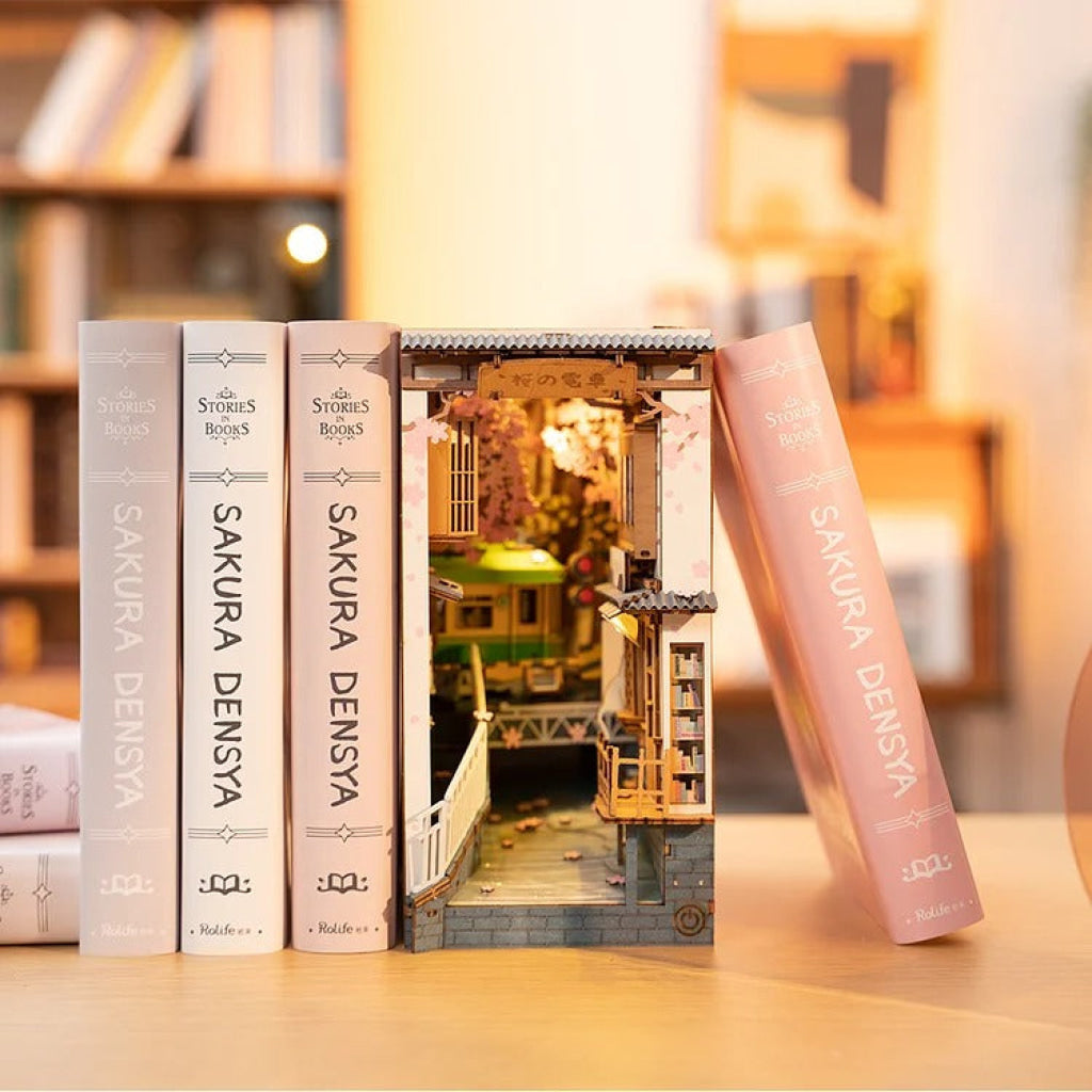 Robotime Rolife Sakura Densya Diy Book Nook Shelf Insert Kit Tgb01 Dropship