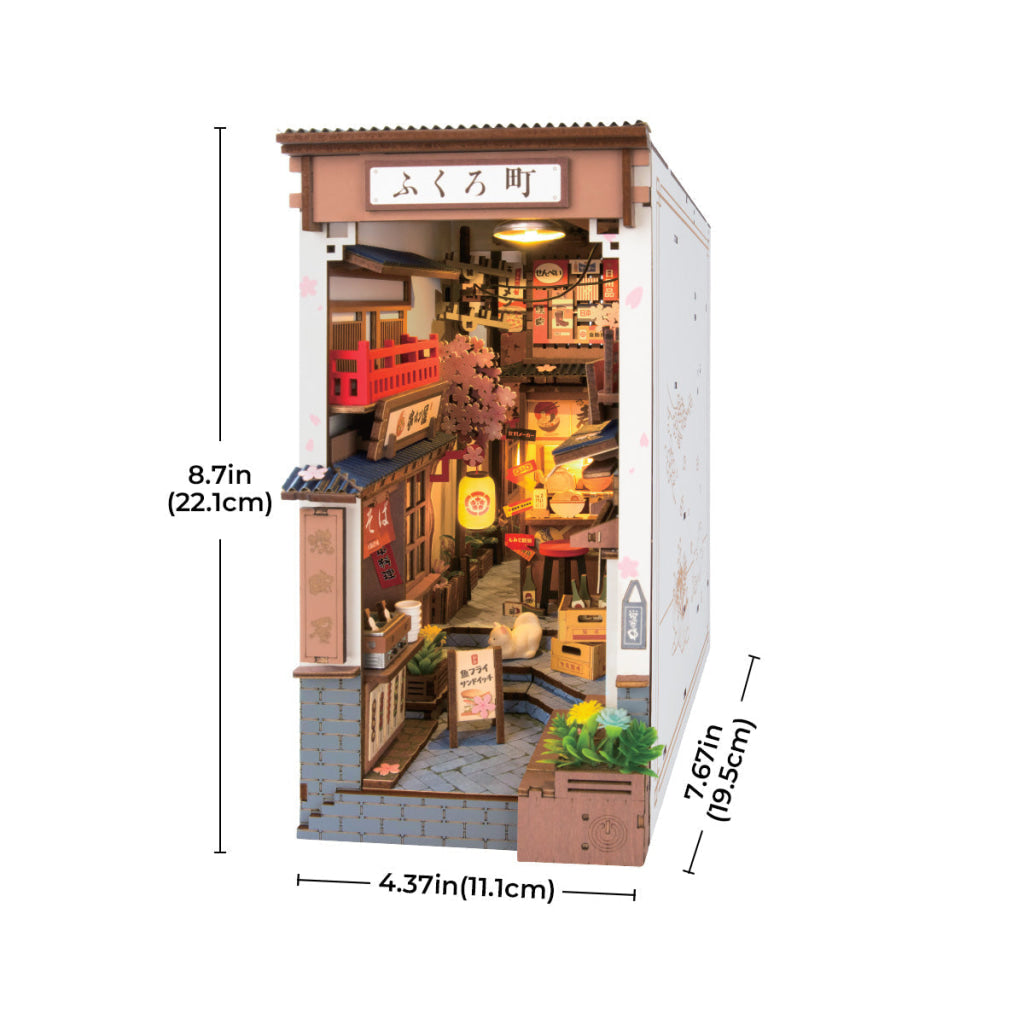 Robotime Rolife Sakura Wine Alley DIY Book Nook Shelf Insert Kit TGB11 Dropship