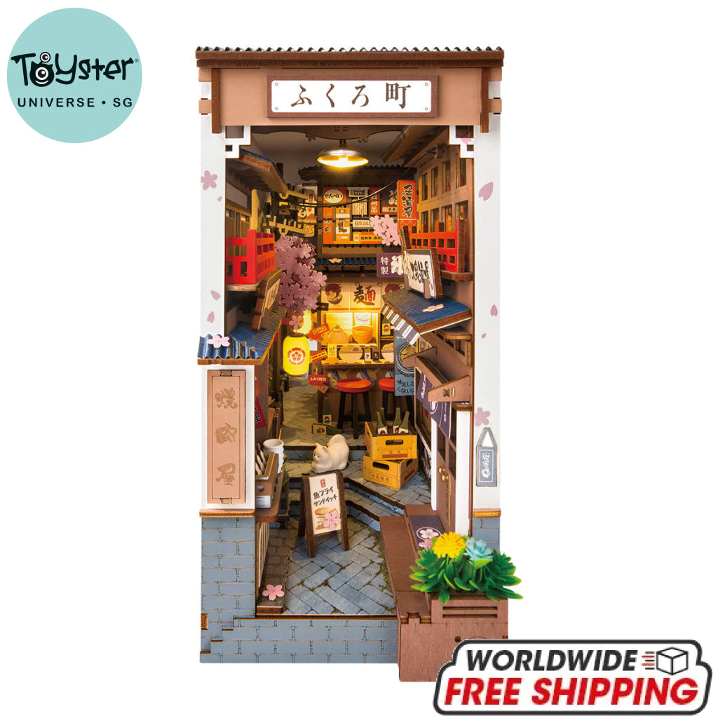 Robotime Rolife Sakura Wine Alley DIY Book Nook Shelf Insert Kit TGB11 Dropship