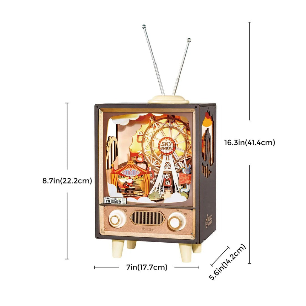 Robotime Rolife Sunset Carnival Diy Music Box 3D Wooden Puzzle Amt01 Dropship