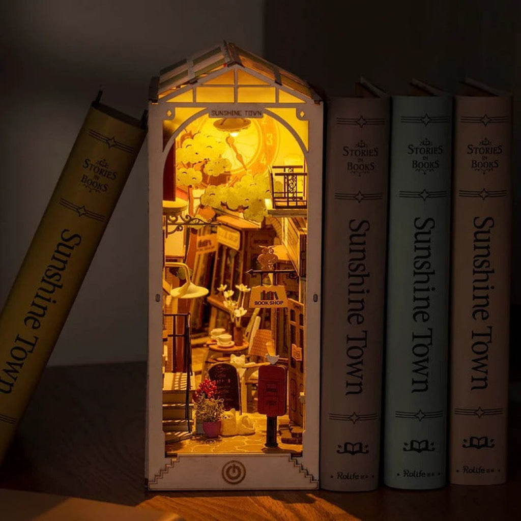 Robotime Rolife Sunshine Town Book Nook Shelf Insert Tgb02 Dropship
