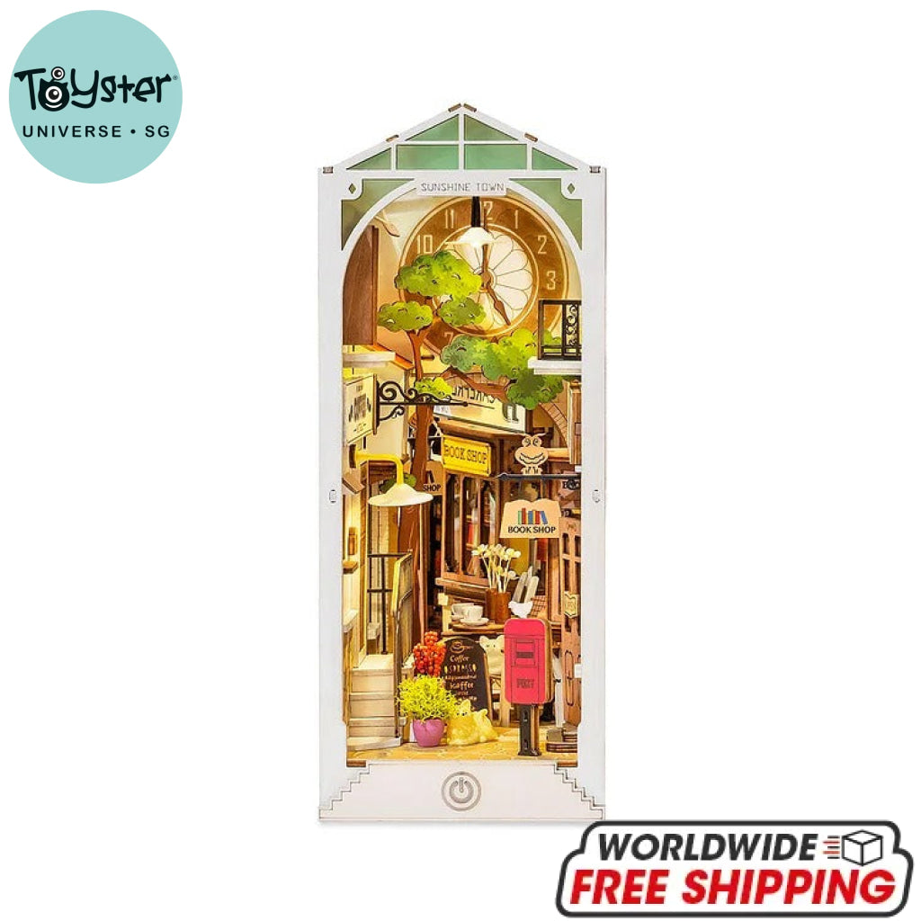 Robotime Rolife Sunshine Town Book Nook Shelf Insert Tgb02 Dropship