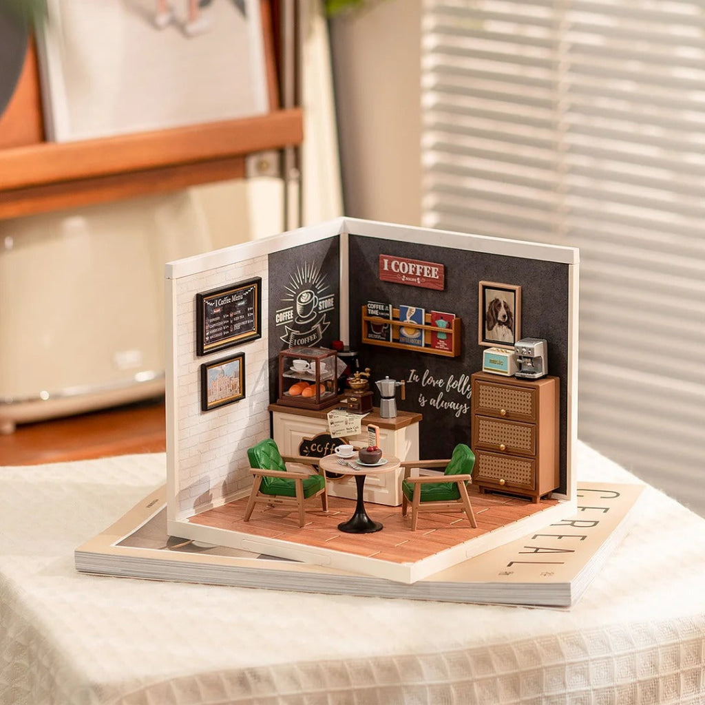 Robotime Rolife Super Creator Daily Inspiration Cafe Plastic Diy Miniature House Kit Dw001 Dropship