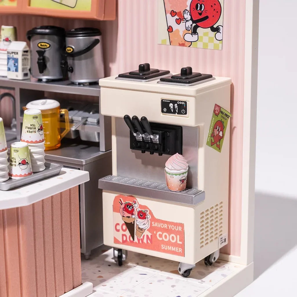 Robotime Rolife Super Creator Double Joy Bubble Tea Plastic Diy Miniature House Kit Dw006 Dropship