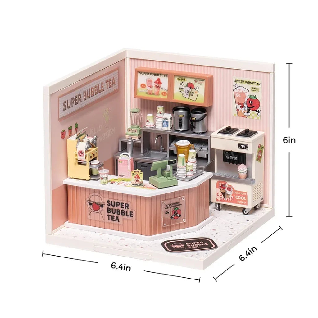 Robotime Rolife Super Creator Double Joy Bubble Tea Plastic Diy Miniature House Kit Dw006 Dropship