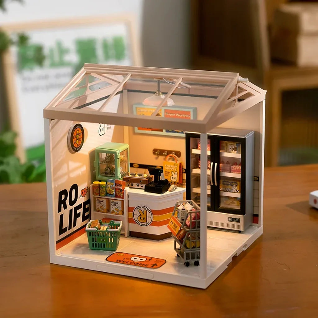 Robotime Rolife Super Creator Fruit Store Plastic Diy Miniature House Kit Dw003 Dropship