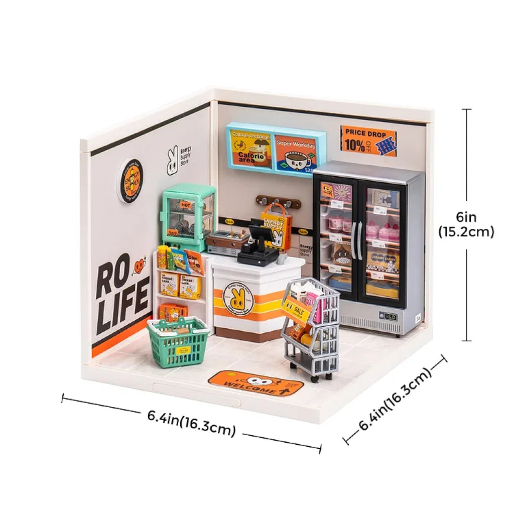 Robotime Rolife Super Creator Fruit Store Plastic Diy Miniature House Kit Dw003 Dropship