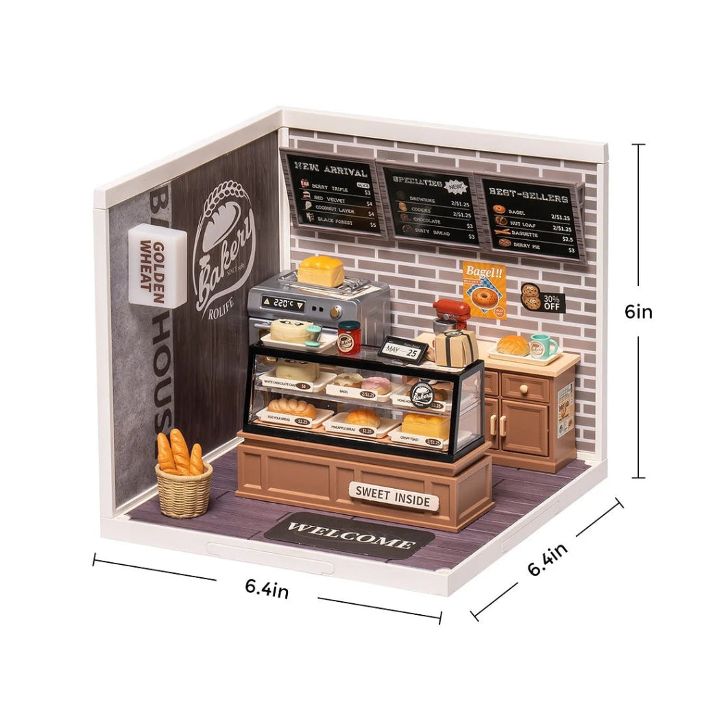 Robotime Rolife Super Creator Golden Wheat Bakery Plastic Diy Miniature House Kit Dw005 Dropship