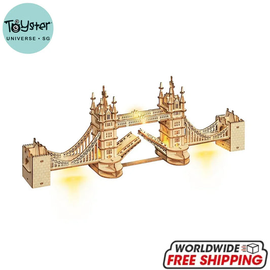 Robotime Rolife Tower Bridge With Lights 3D Wooden Puzzle Tg412 Dropship