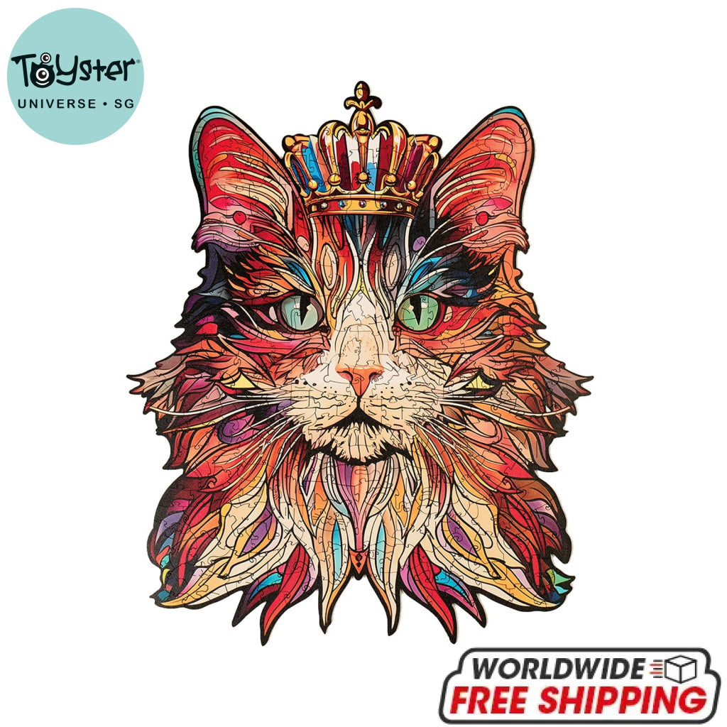 Robotime Rowood Cat King Wooden Jigsaw Puzzle TA002 Dropship