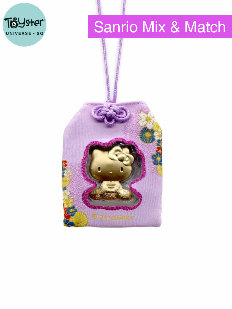 Sanrio Hello Kitty Showa Collection Gold Foil With Charm Bag