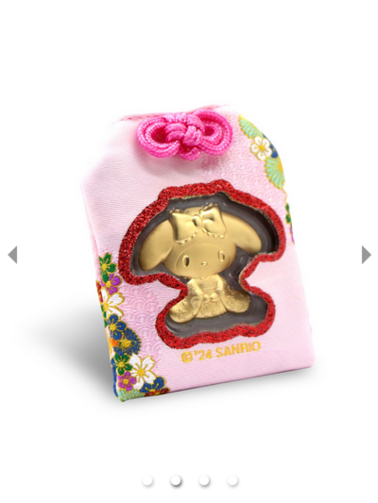 Sanrio My Melody Showa Collection Gold Foil With Charm Bag Hello Kitty