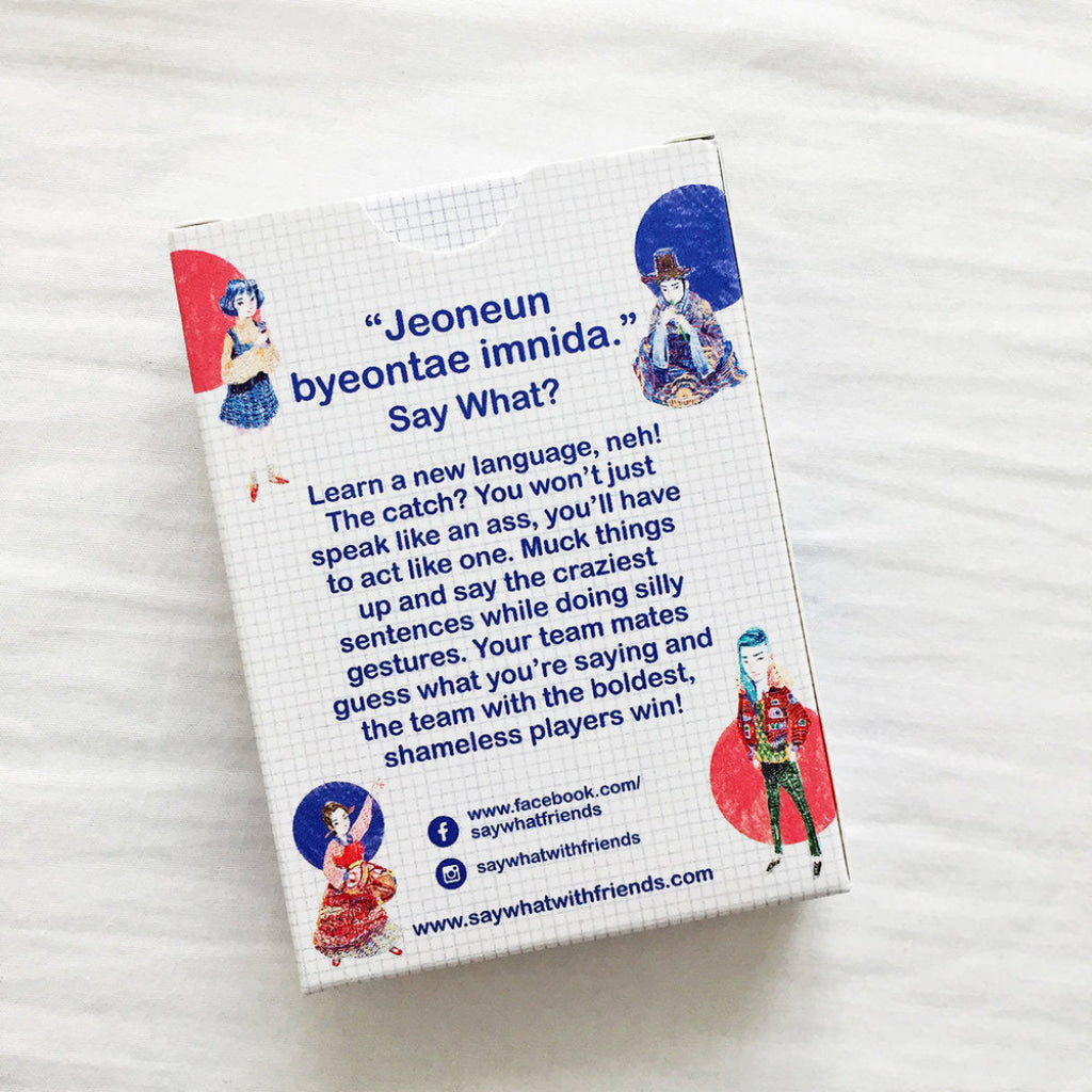SAY WHAT? Learn Korean Playing Cards - Card Games