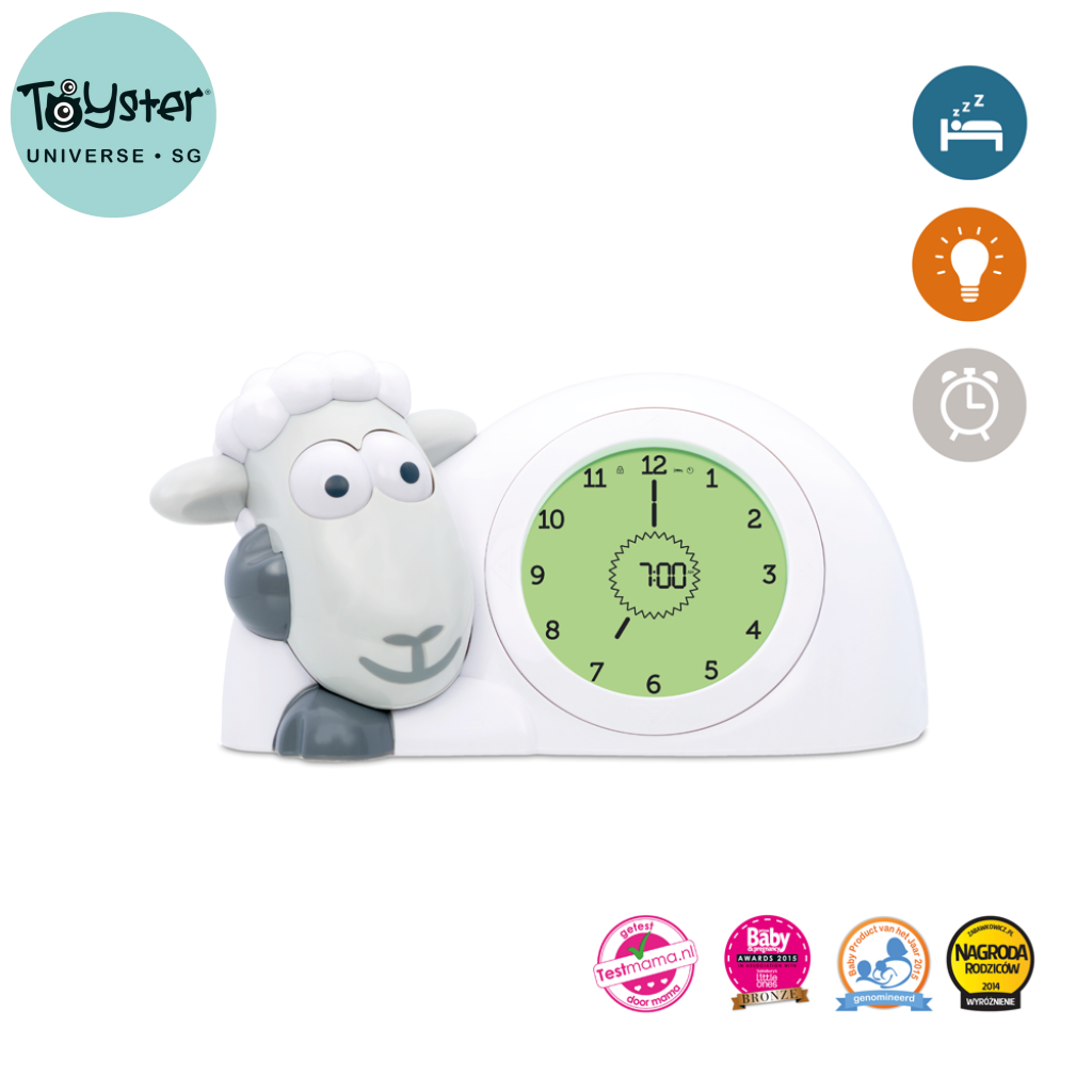 Sleep Trainer with Nightlight - Sam the Lamb - Grey - Nightlight
