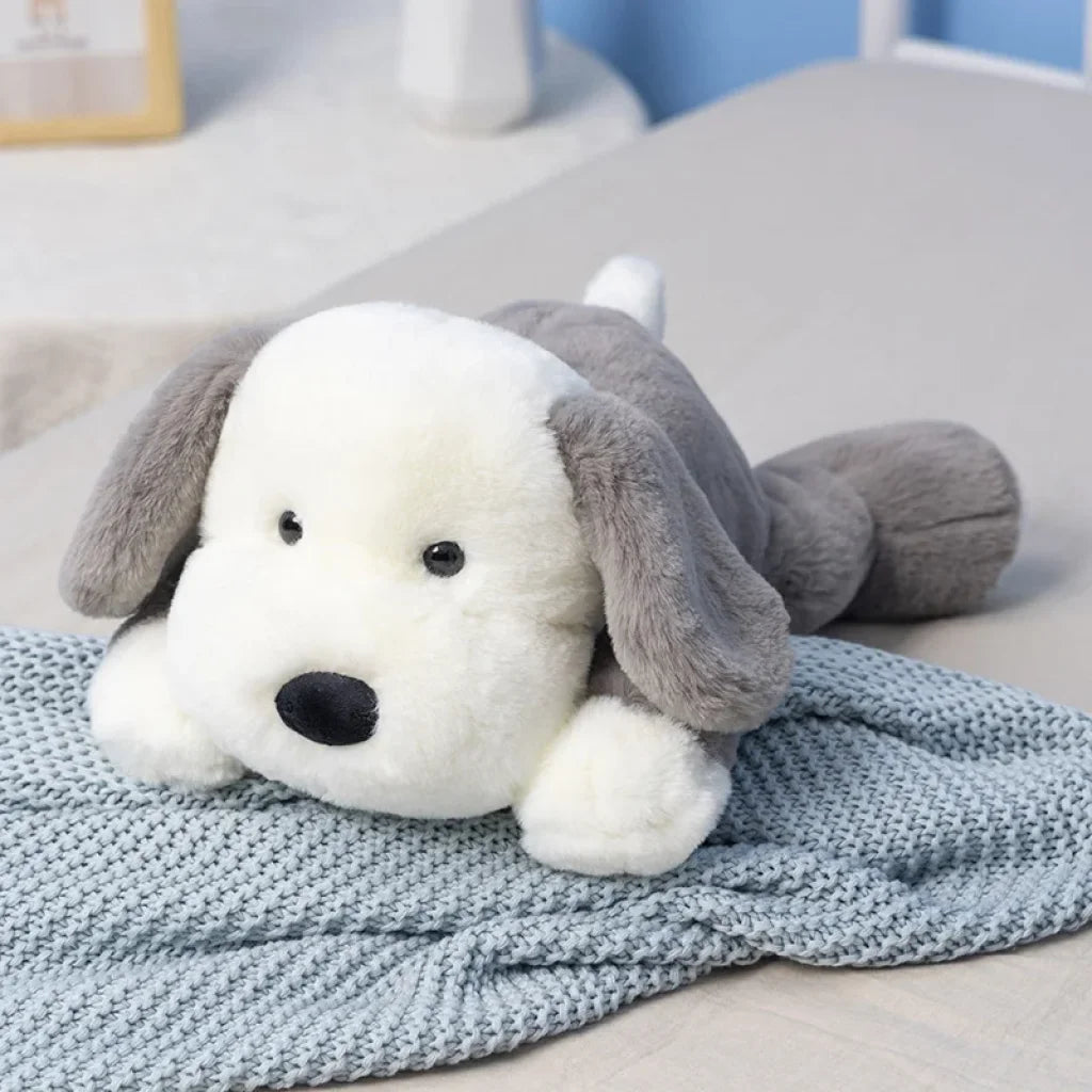 Soft Cute Dog Plushie - Grey dog / About 45-50cm M