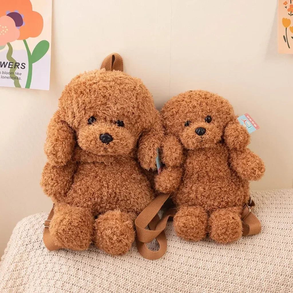 Soft Poodle Backpack Dark Brown