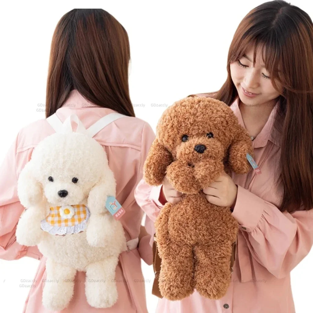 Soft Poodle Backpack White