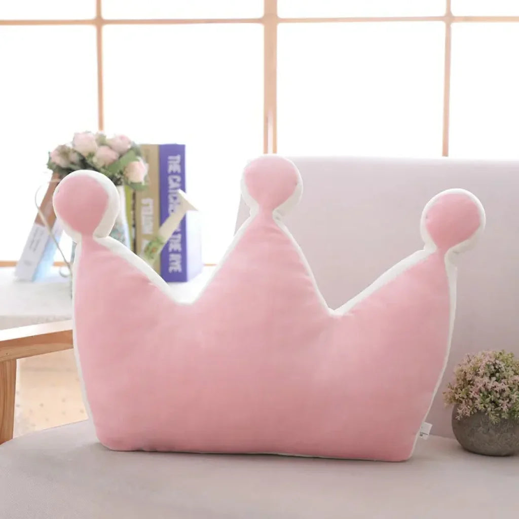 Soft Princess Crown Pillow - 36cm pink