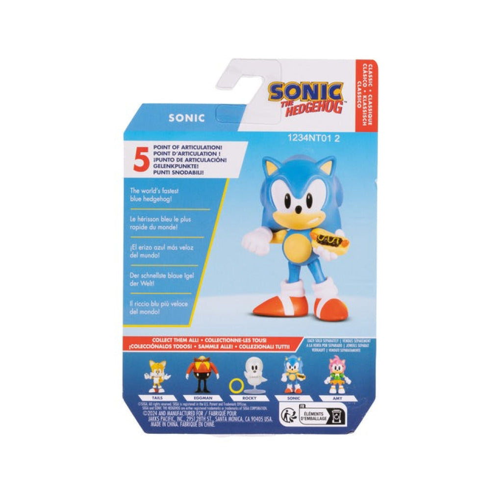 Sonic The Hedgehog Action Figure W19 2.5 Inch - Classic Sonic with Hot Dog - Sonic