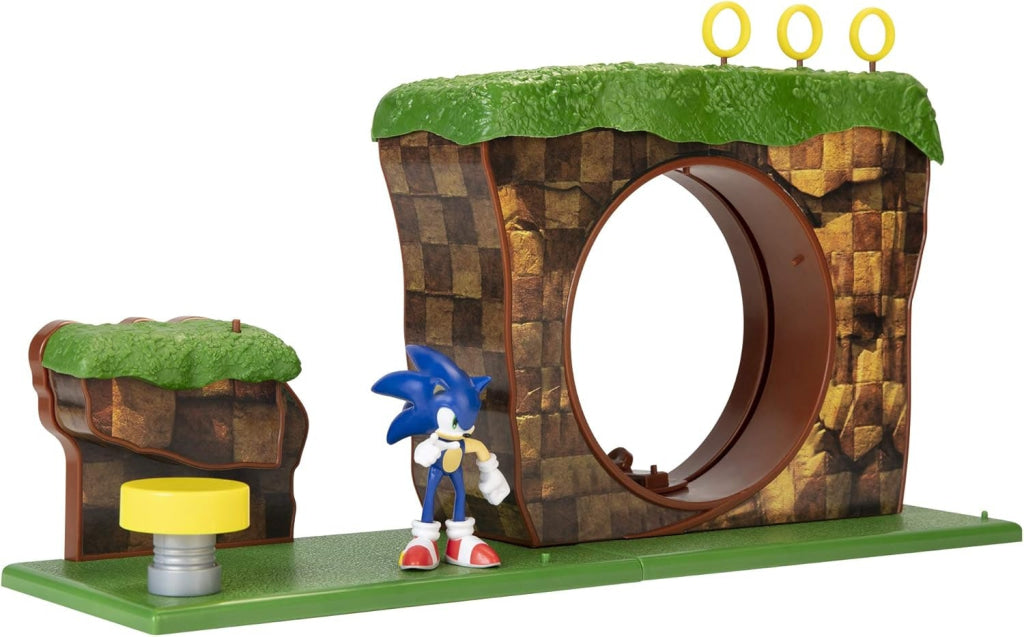 Sonic The Hedgehog Green Hill Zone Playset with 2.5’’ Sonic Action Figure - Sonic