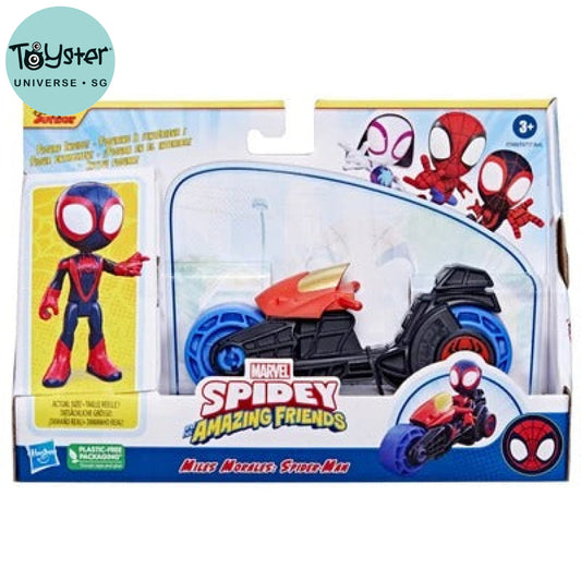 Spidey Amazing Friends Miles Morles Spider Man Motorcycle - Marvel