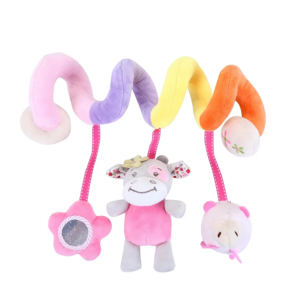 Stroller Spiral Rattle Baby Toy For Newborns Pink Cattle 513