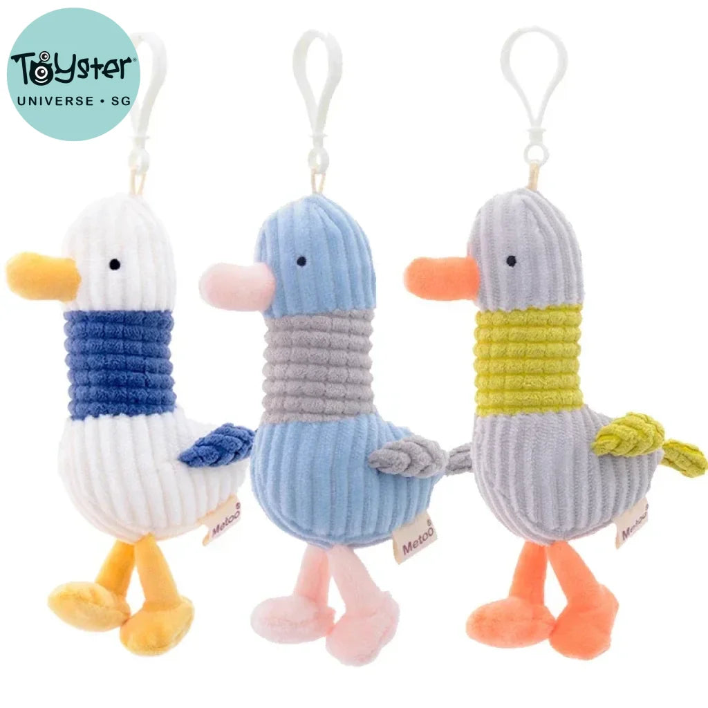 Stuffed Toy Stripe Duck Keychain