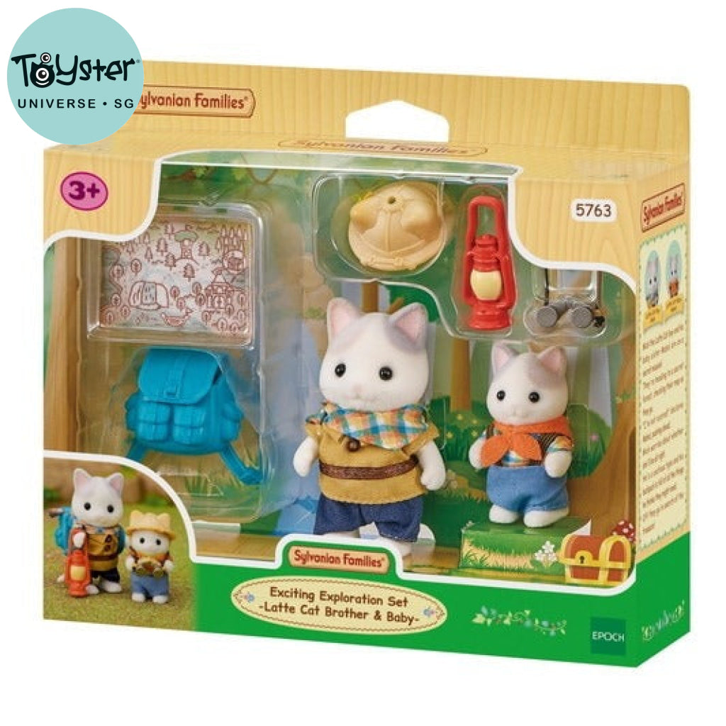 Sylvanian Families Exciting Exploration Set - Latte Cat Brother & Baby