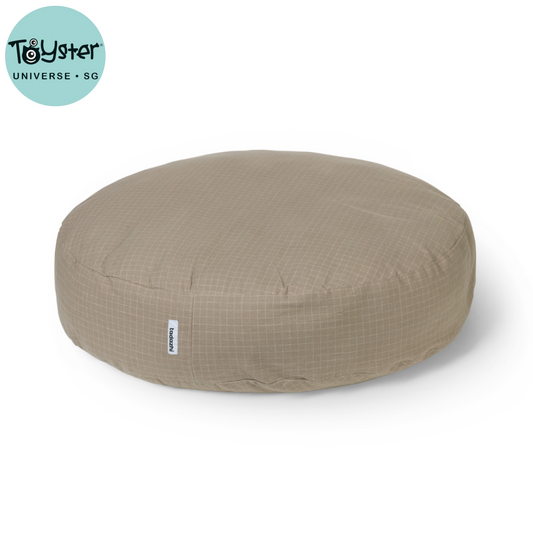 Tadazhi Round Dog Bed Checkered Dark Sand - dog bed