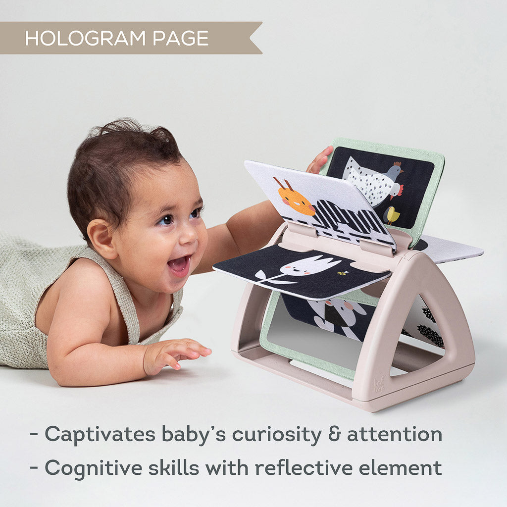 Taf Toys Black & White Tummy Time Rattling Spinning Book - Easier Development