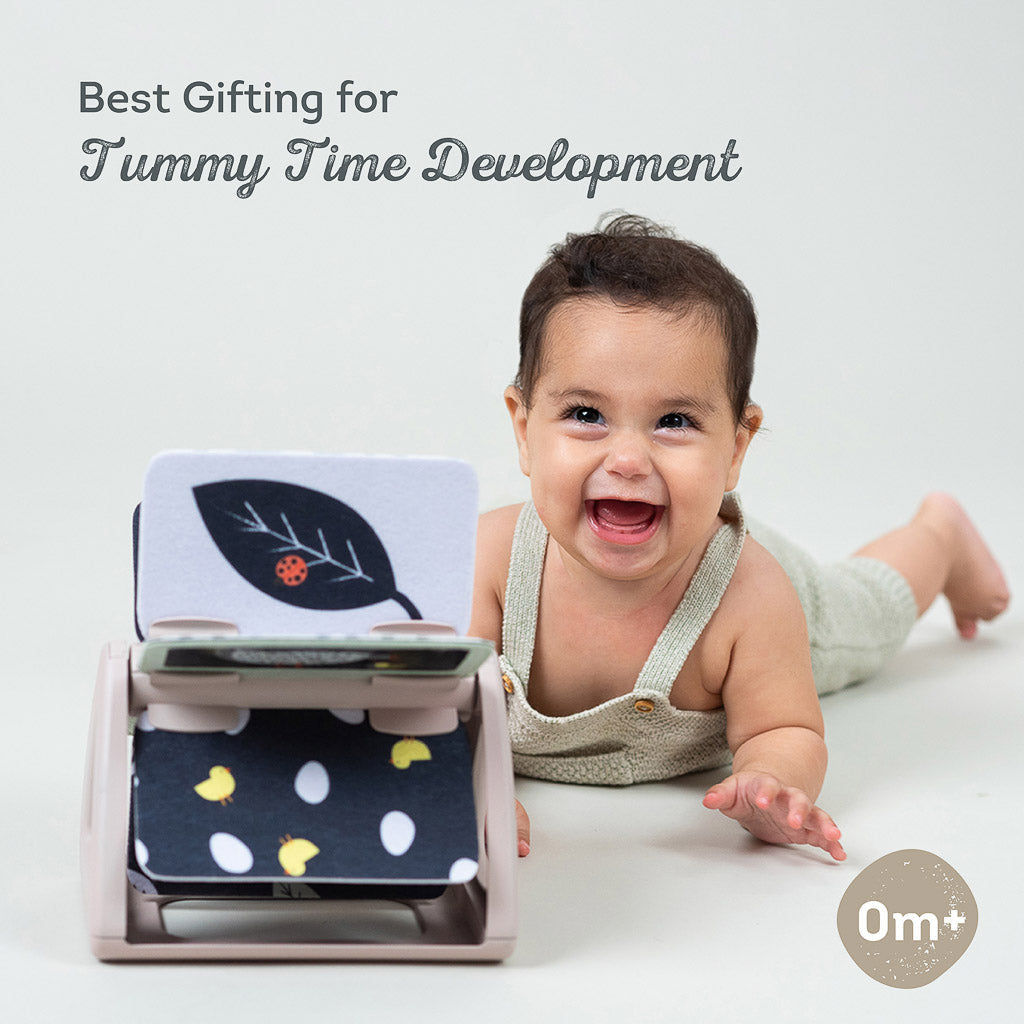 Taf Toys Black & White Tummy Time Rattling Spinning Book - Easier Development