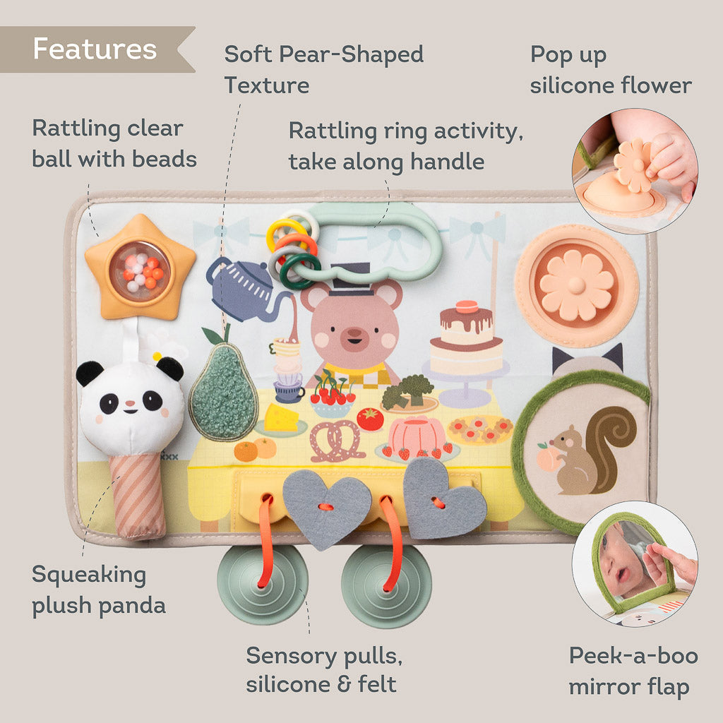 Taf Toys Peek & Pop Activity Board | Baby Sensory Toy | Cause & Effect Learning Toy 6M+ - Easier Development