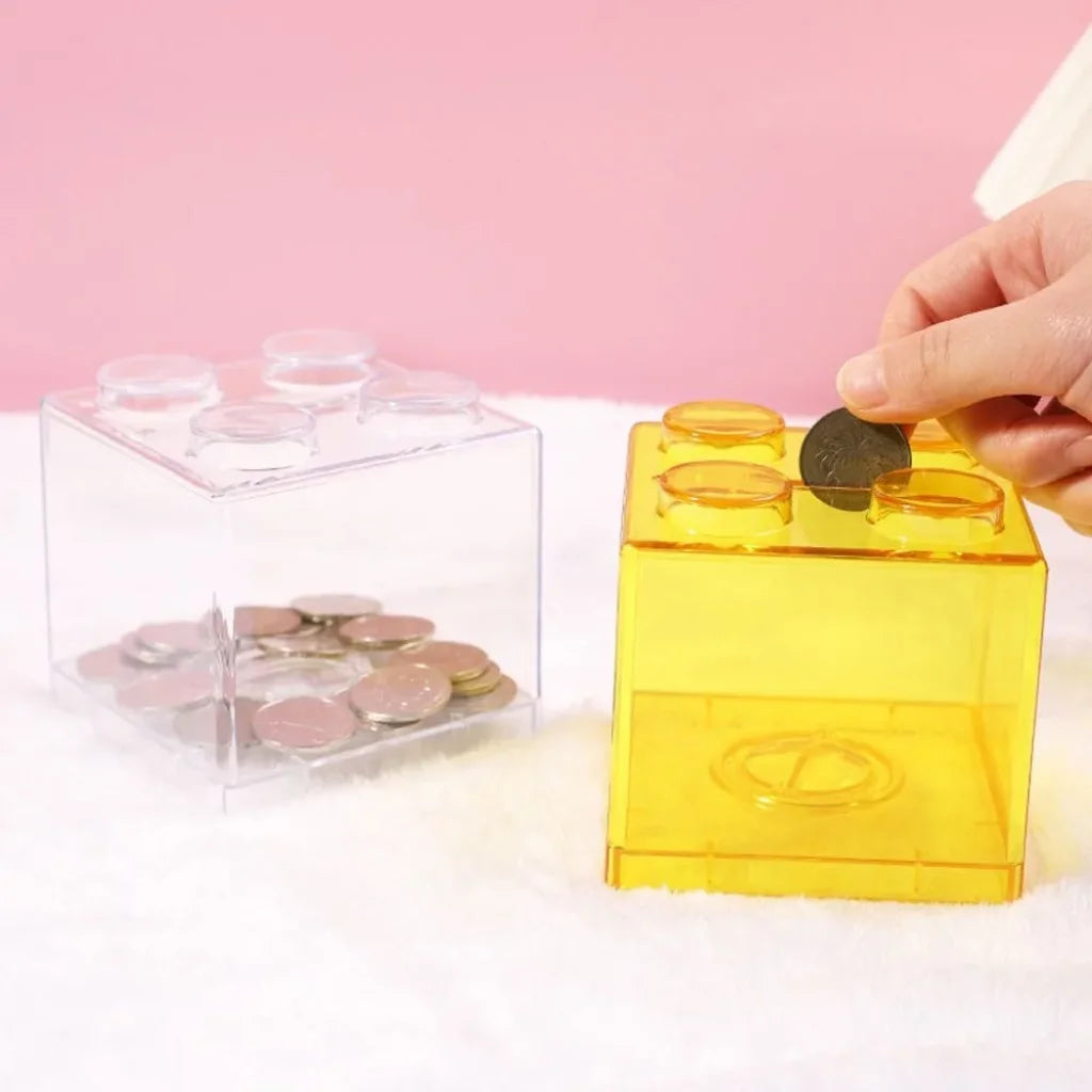 Transparent Jelly Color Building Block Saving Box