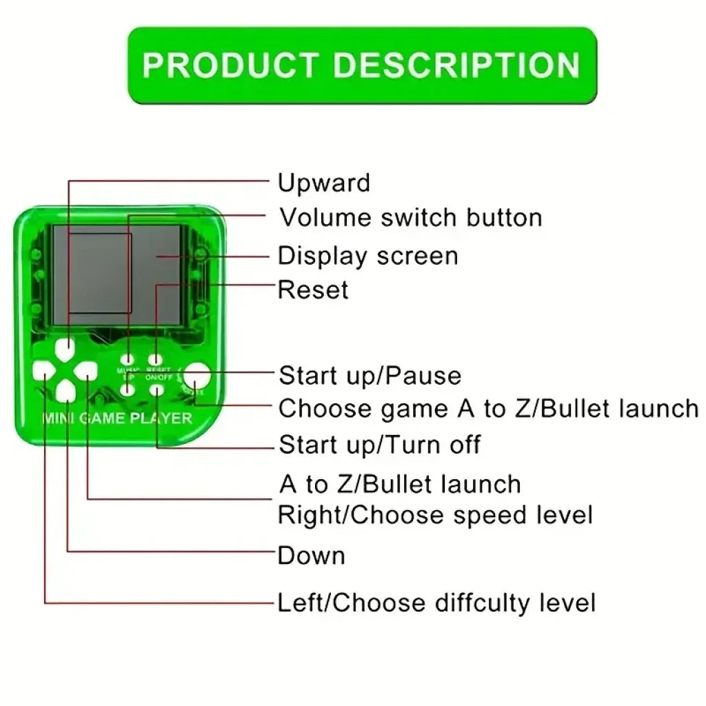 Video Game Colourful Keychain
