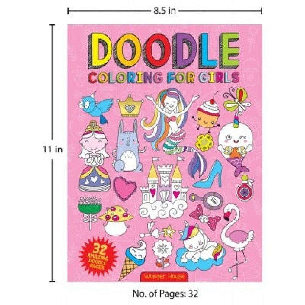 Wonder House - Doodle Coloring For Kids: Pink Edition Doodle