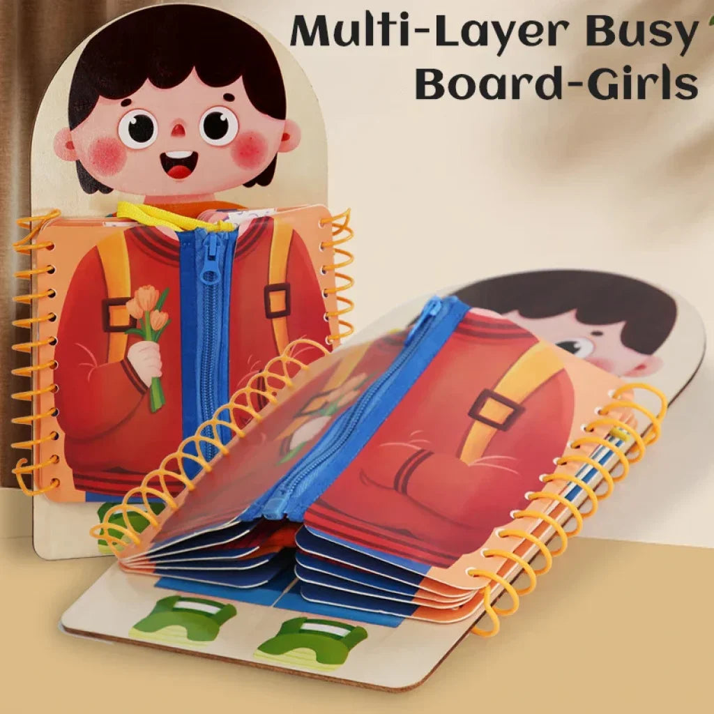 Wooden Activity Board Development Toys Girl