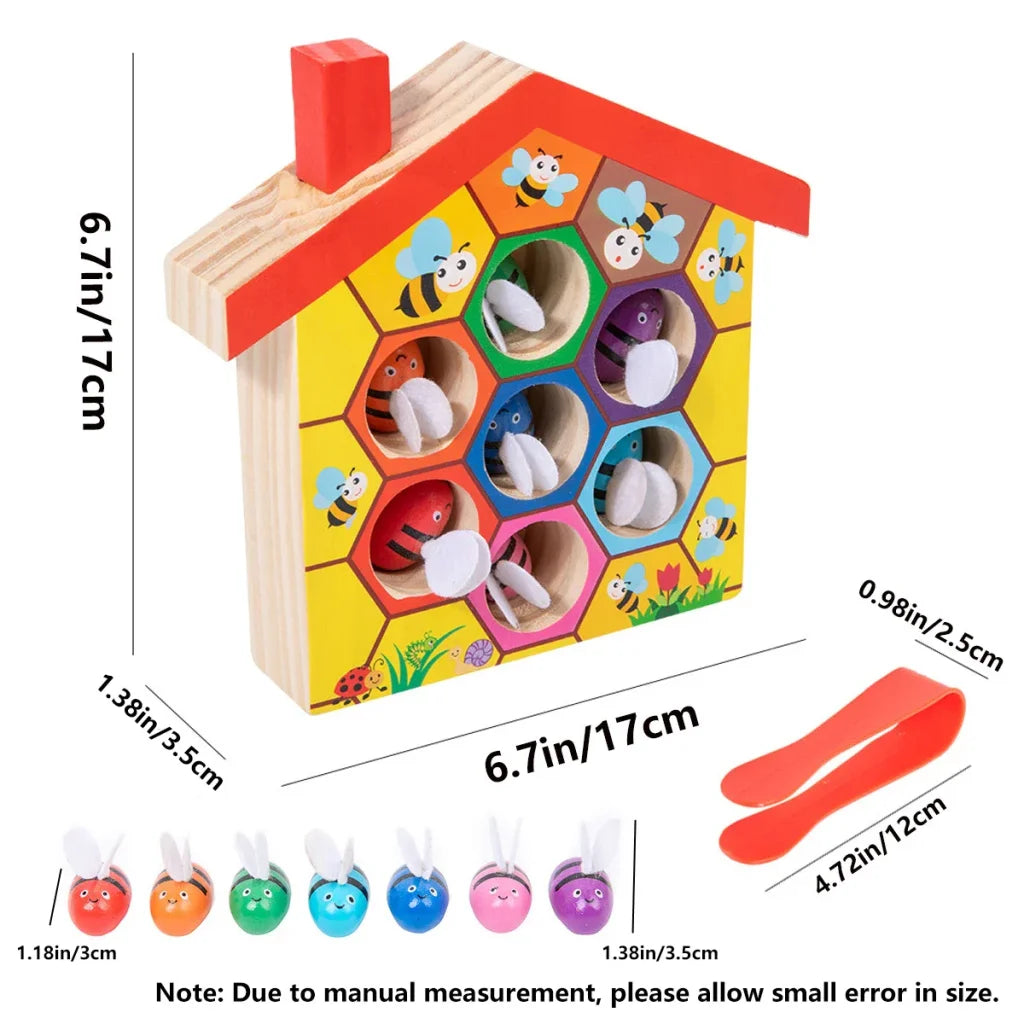Wooden Bee House Matching Game