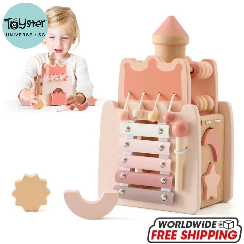 Wooden Montessori Castle Pink House