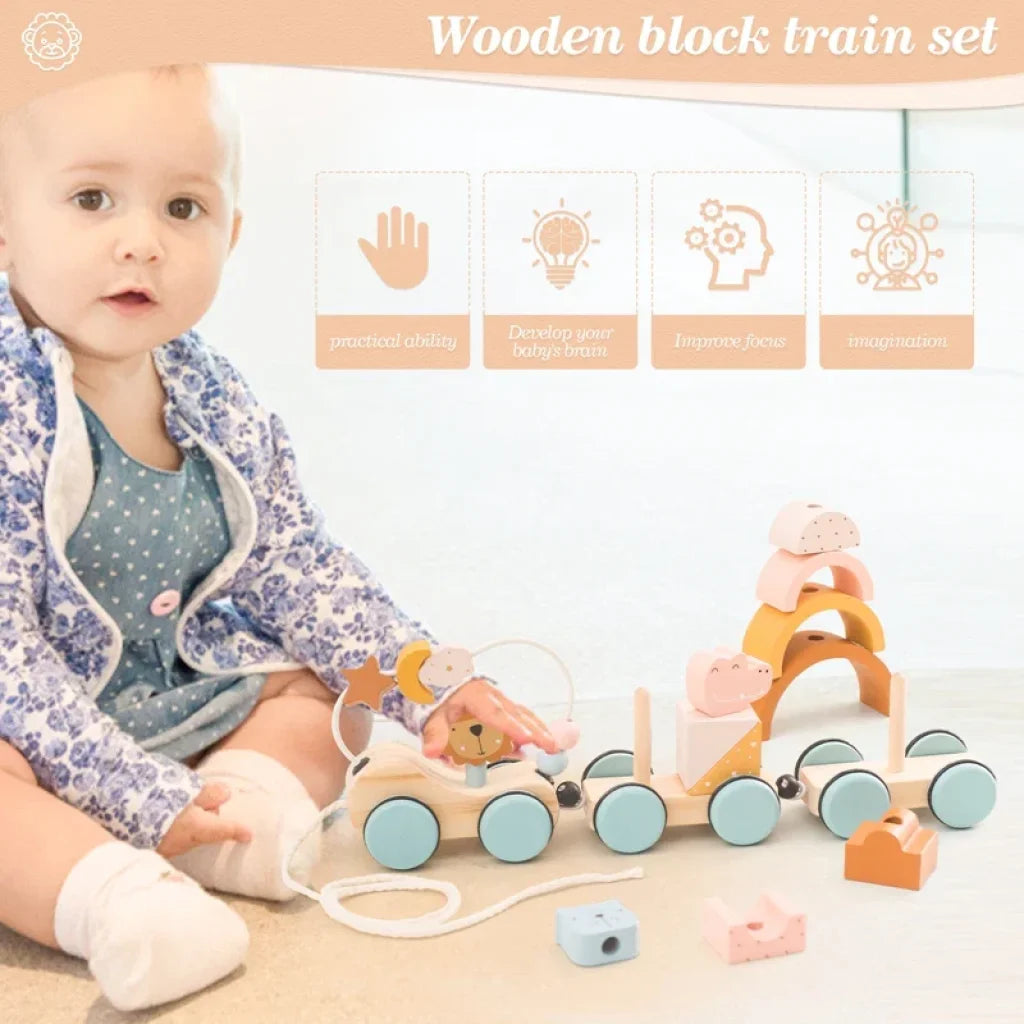 Wooden Rainbow Train